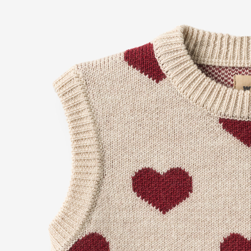 Wheat Main Jacquard Gestrickte Weste Gaby Knitted Tops 9562 offwhite melange