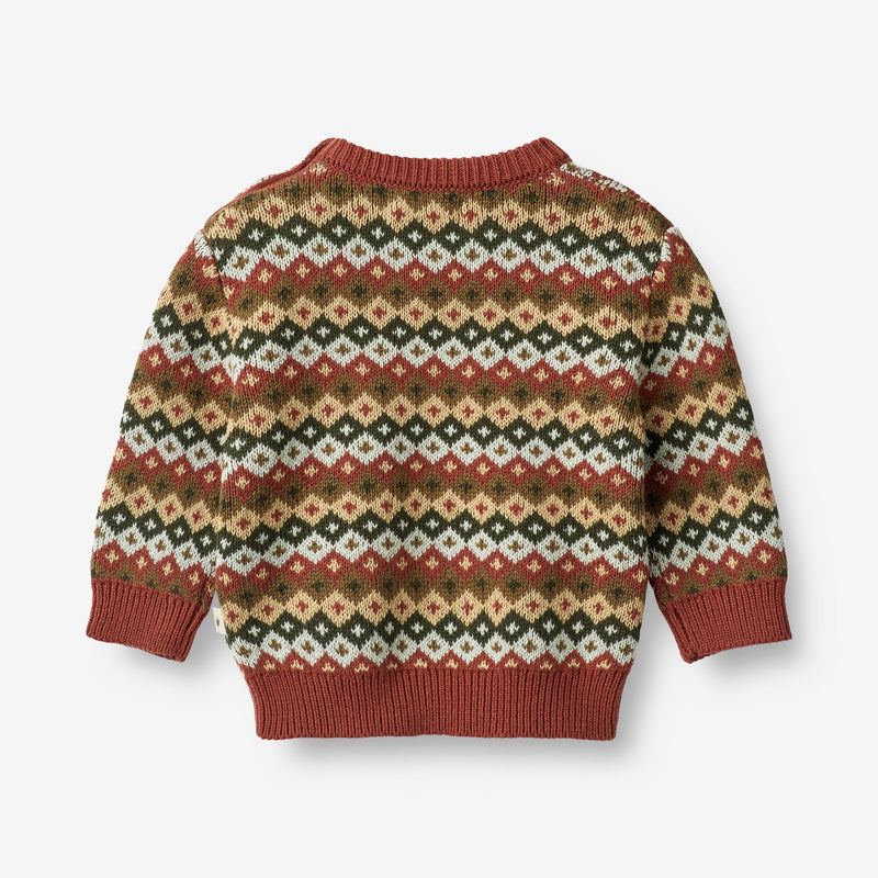 Wheat Main  Jacquard Pullover Elias | Baby Knitted Tops 2079 multi red