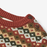 Wheat Main  Jacquard Pullover Elias | Baby Knitted Tops 2079 multi red