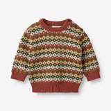 Wheat Main  Jacquard Pullover Elias | Baby Knitted Tops 2079 multi red