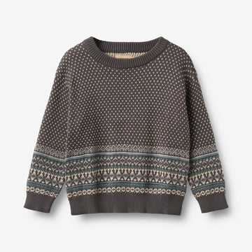Wheat Main Jacquard Pullover Julius Pullover 9619 dark charcoal