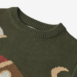 Wheat Main  Jacquard Pullover Rakete Knitted Tops 1687 forest night