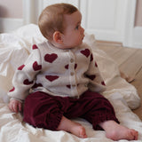 Wheat Main Jacquard Strick-Cardigan Herz Knitted Tops 9562 offwhite melange