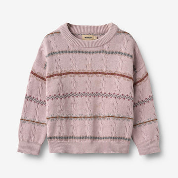 Wheat Main Jacquard Strick Harper Pullover 1354 soft lilac