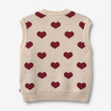 Wheat Main Jacquard Strick Vest Gaby Knitted Tops 9562 offwhite melange