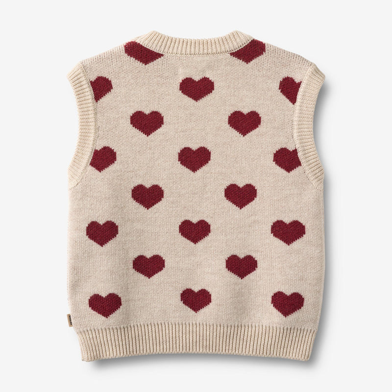 Wheat Main Jacquard Strick Vest Gaby Knitted Tops 9562 offwhite melange