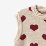 Wheat Main Jacquard Strick Vest Gaby Knitted Tops 9562 offwhite melange