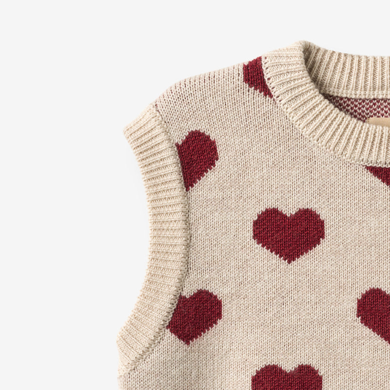Wheat Main Jacquard Strick Vest Gaby Knitted Tops 9562 offwhite melange