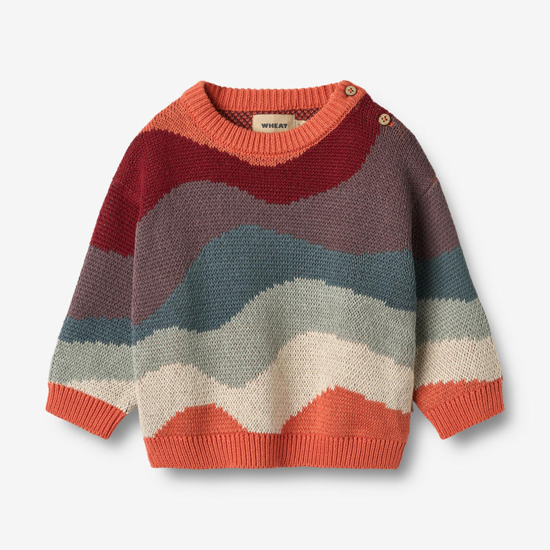 Wheat Main Jaquard-Pullover Knud Knitted Tops 9042 multi