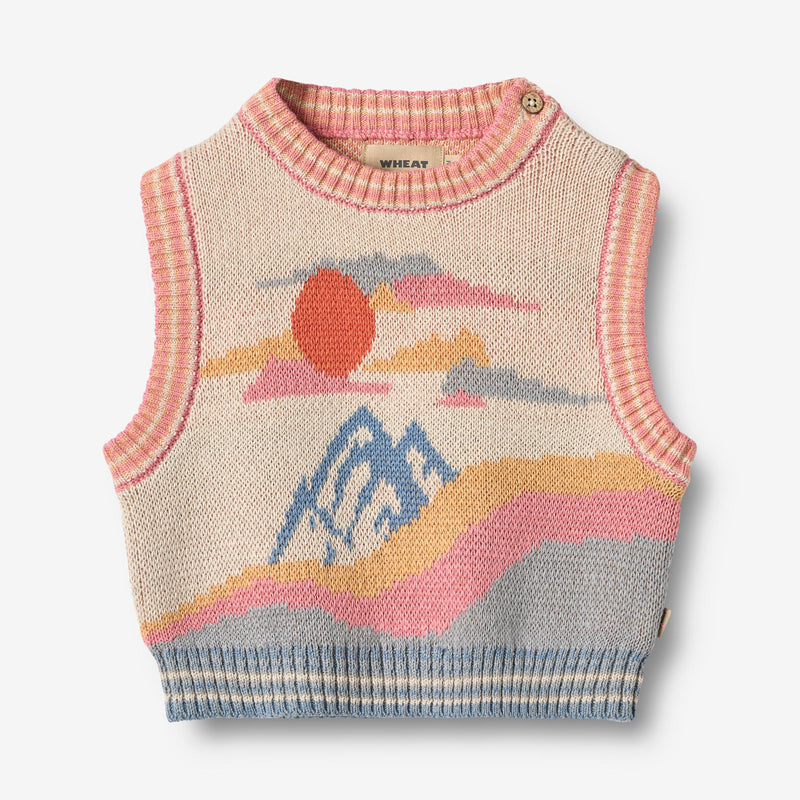 Wheat Main Jaquard Weste Maria Knitted Tops 9042 multi