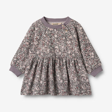 Wheat Main Jersey-Kleid L/S Dorthea Dress 9565 purple stone flowers