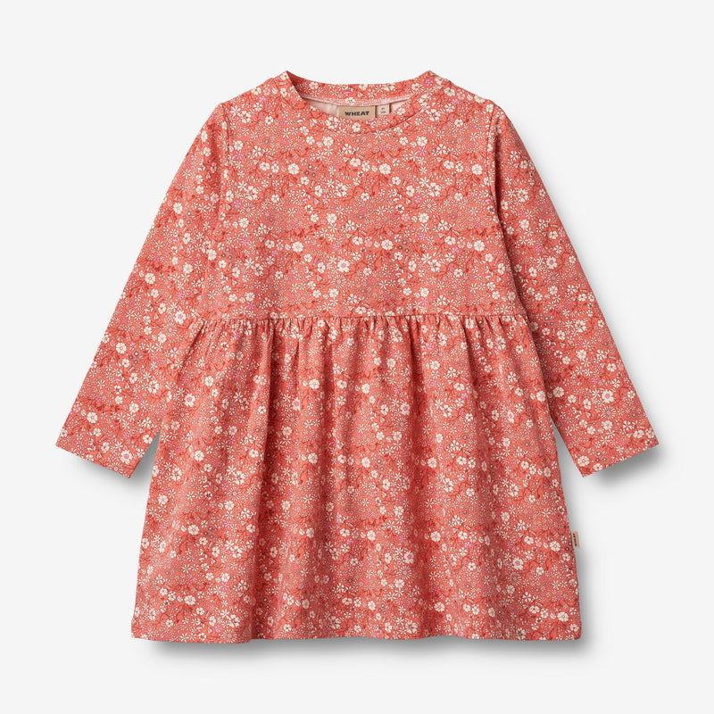 Wheat Main Jersey-Kleid L/S Sessa Dress 9422 coral flowers