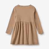 Wheat Main Jersey-Kleid L/S Stickerei Sessa Dress 3017 warm hazel stripe