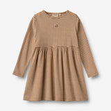 Wheat Main Jersey-Kleid L/S Stickerei Sessa Dress 3017 warm hazel stripe