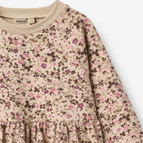 Wheat Main Jersey Kleid Dorthea Dress 9769 soft sand flower wine