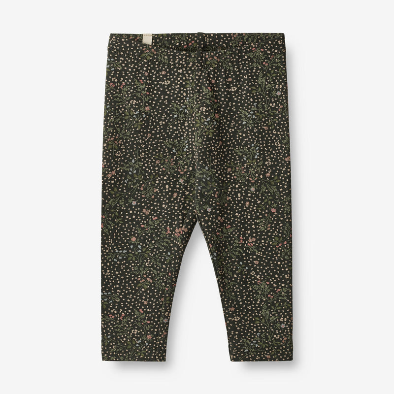 Wheat Main  Jersey Leggings Jules | Baby Leggings 0028 black coal small flowers