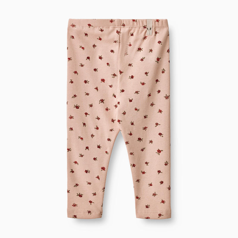 Wheat Main  Jersey Leggings Jules mit Ripp-Struktur | Baby Leggings 2359 pink sand flowers