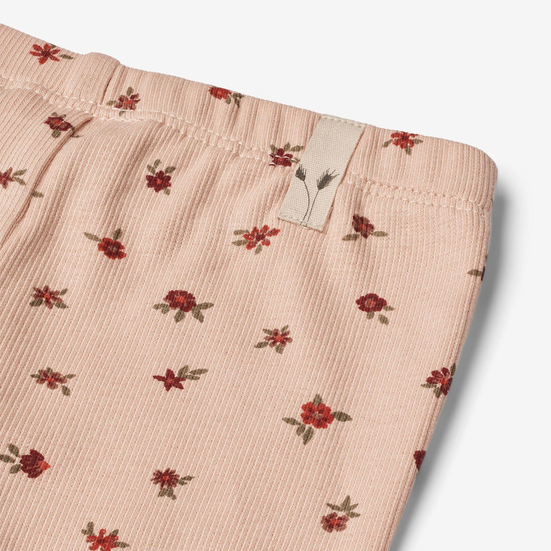 Wheat Main  Jersey Leggings Jules mit Ripp-Struktur | Baby Leggings 2359 pink sand flowers