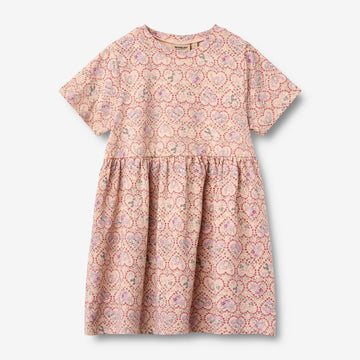 Wheat Main Jerseykleid S/S Anna Dress 9876 magenta heart flowers