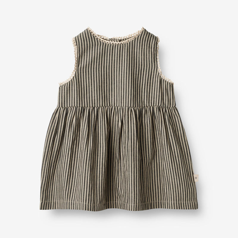 Wheat Main  Kleid Kirsten | Baby Dresses 0030 black coal stripe