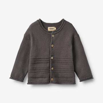 Wheat Main Knit Cardigan L/S Gunnar Cardigan 9619 dark charcoal