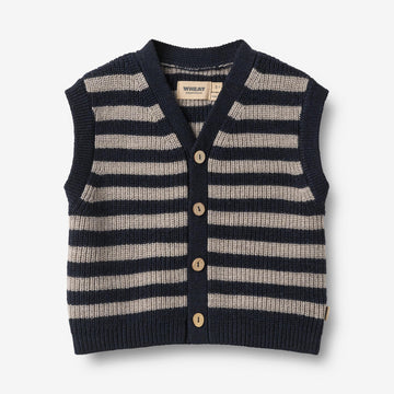 Wheat Main Knit Vest Pete Vest 1433 navy stripe