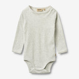 Wheat Main Langarm Babybody Berti Body 0224 melange grey