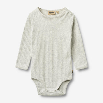 Wheat Main Langarm Babybody Berti Body 0224 melange grey