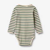 Wheat Main Körper L/S Berti Body 4142 green stripe