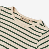Wheat Main Körper L/S Berti Body 4142 green stripe