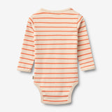 Wheat Main Langarm Babybody Berti Body 9648 orange stripe