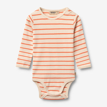 Wheat Main Langarm Babybody Berti Body 9648 orange stripe