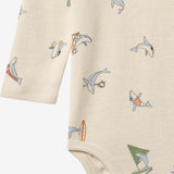 Wheat Main Langarm Babybody Freddie Body 9669 whale friends