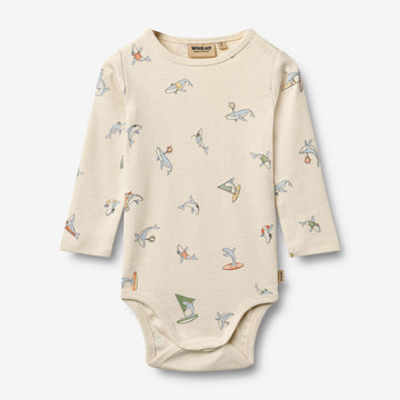 Wheat Main Langarm Babybody Freddie Body 9669 whale friends