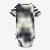 Wheat Main Kurzarm Babybody Edvald Body 9432 navy rib stripe