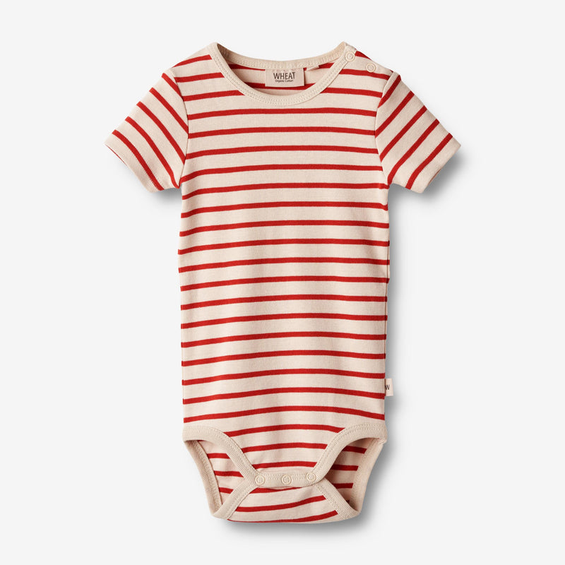 Wheat Main Kurzarm Body Edvald | Baby Underwear/Bodies 2078 red stripe