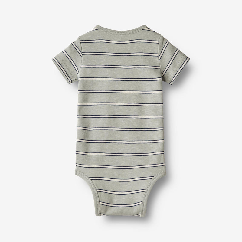 Wheat Main  Kurzarm Body Edvald Underwear/Bodies 1476 sea mist stripe