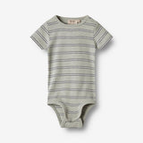 Wheat Main  Kurzarm Body Edvald Underwear/Bodies 1476 sea mist stripe