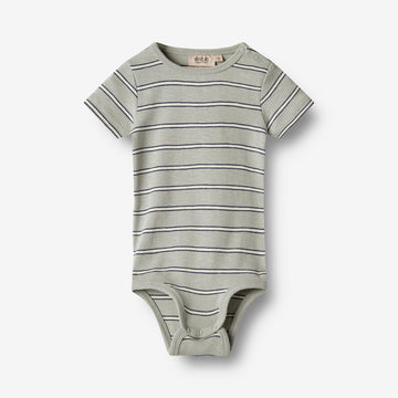 Wheat Main  Kurzarm Body Edvald Underwear/Bodies 1476 sea mist stripe