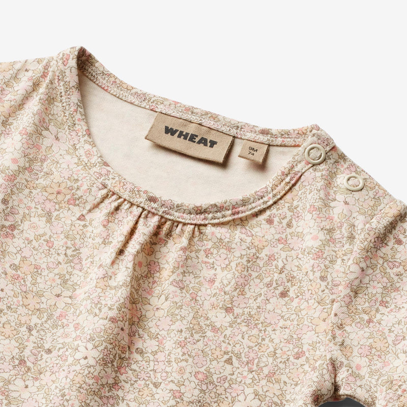 Wheat Main Kurzarm Body aus Linette | Baby Underwear/Bodies 1250 cream flower meadow