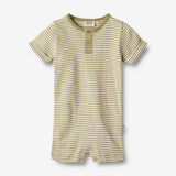 Wheat Main  Kurzarm Strampler Alfred Jumpsuits 4126 sage green stripe