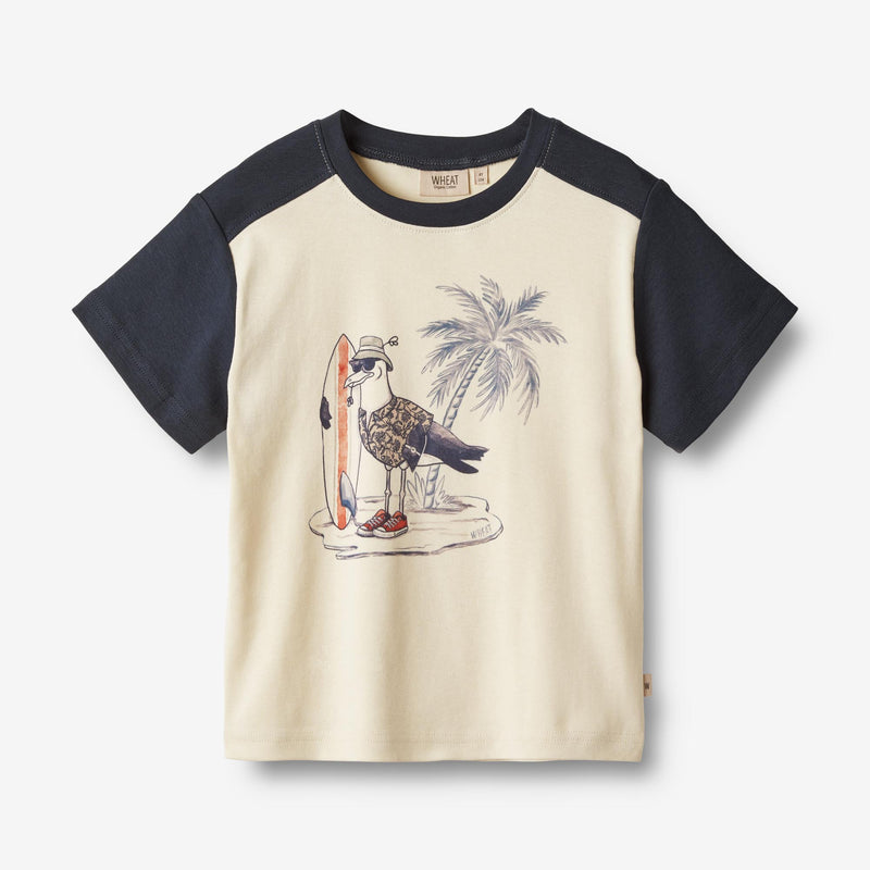 Wheat Main  Kurzarm T-Shirt Laurits Jersey Tops and T-Shirts 1477 shell