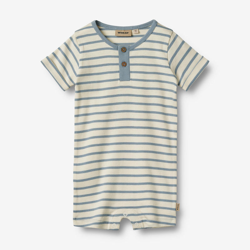 Wheat Main Kurzärmliger Overall Alfred | Baby Jumpsuits 1479 shell stripe