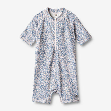 Wheat Main  Kurzärmliger Schwimmanzug Cas Swimwear 1301 blue flower meadow