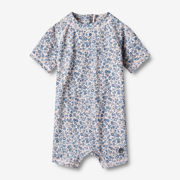 Wheat Main  Kurzärmliger Schwimmanzug Cas Swimwear 1301 blue flower meadow