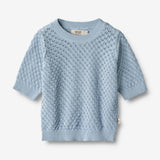 Wheat Main  Kurzärmliges Stickoberteil Alva Knitted Tops 1049 blue summer