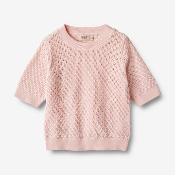 Wheat Main  Kurzärmliges Stickoberteil Alva Knitted Tops 2281 rose ballet