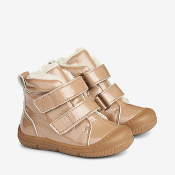 Wheat Footwear Lackleder-Lauflern-Stiefel Snugga Wolle | Baby Prewalkers 9011 beige