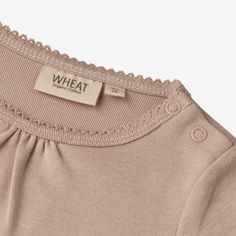 Wheat Main  Langarm-Body Roselinde | Baby Underwear/Bodies 0097 grey rose