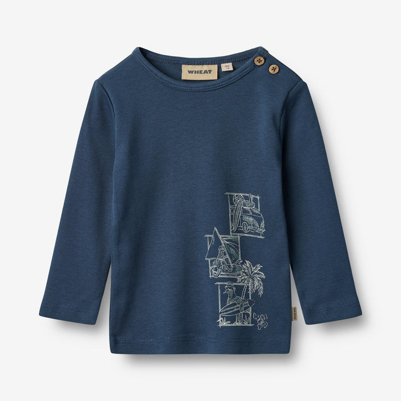 Wheat Main Langarm-T-Shirt Benjamin Jersey Tops and T-Shirts 1042 blue waves